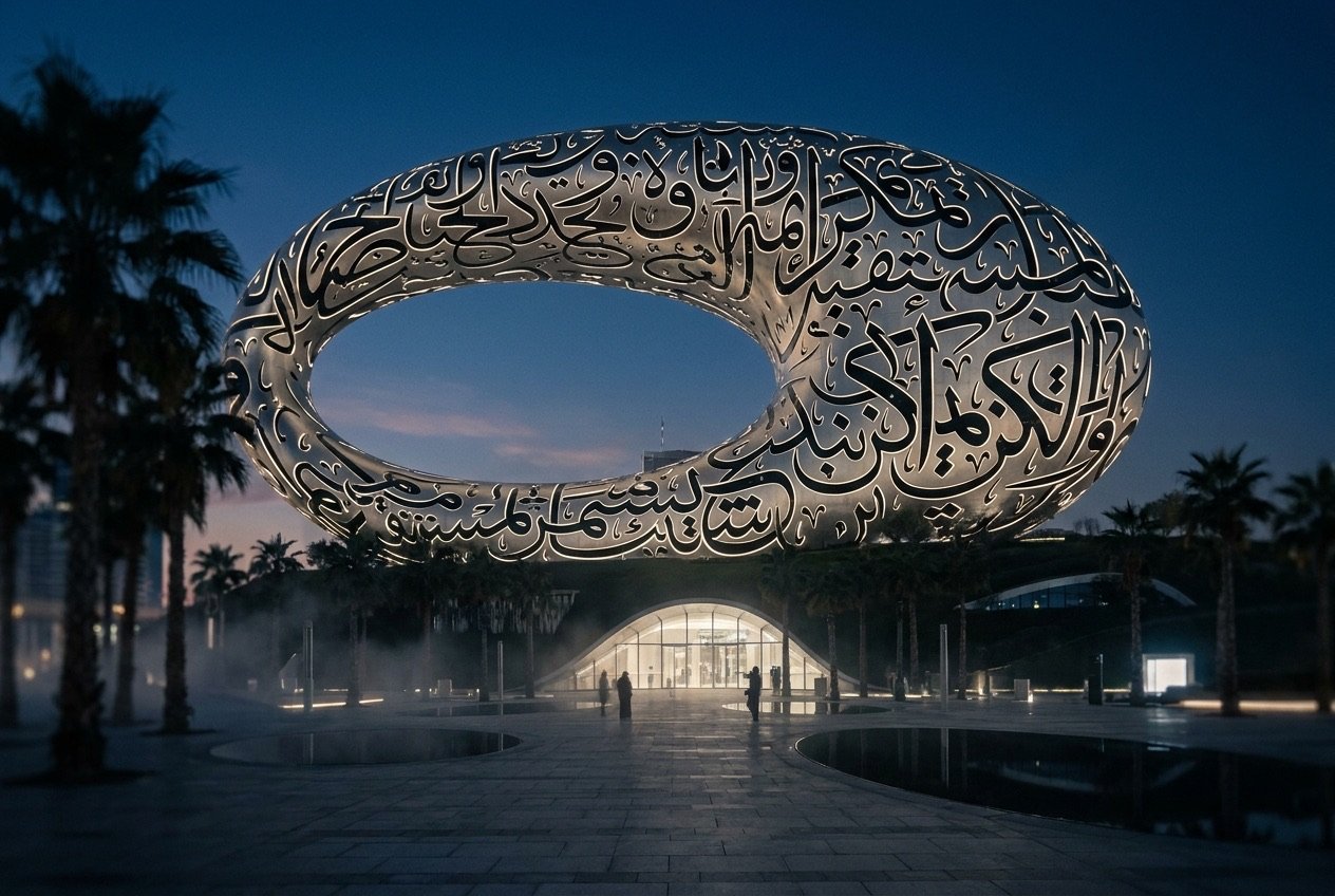 The Museum of the Future, Dubai, at blue hour